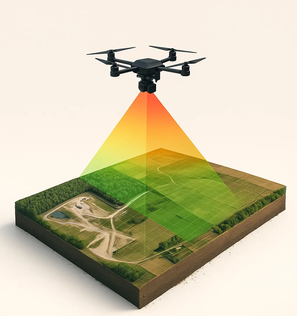 Dron para fotogrametría y escaneo 3D de terrenos